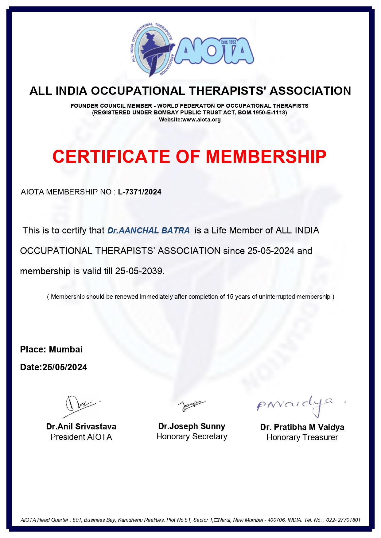 Certificate